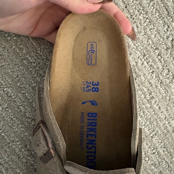 Birkenstock Taupe Suede Clogs - Picture 4 of 5